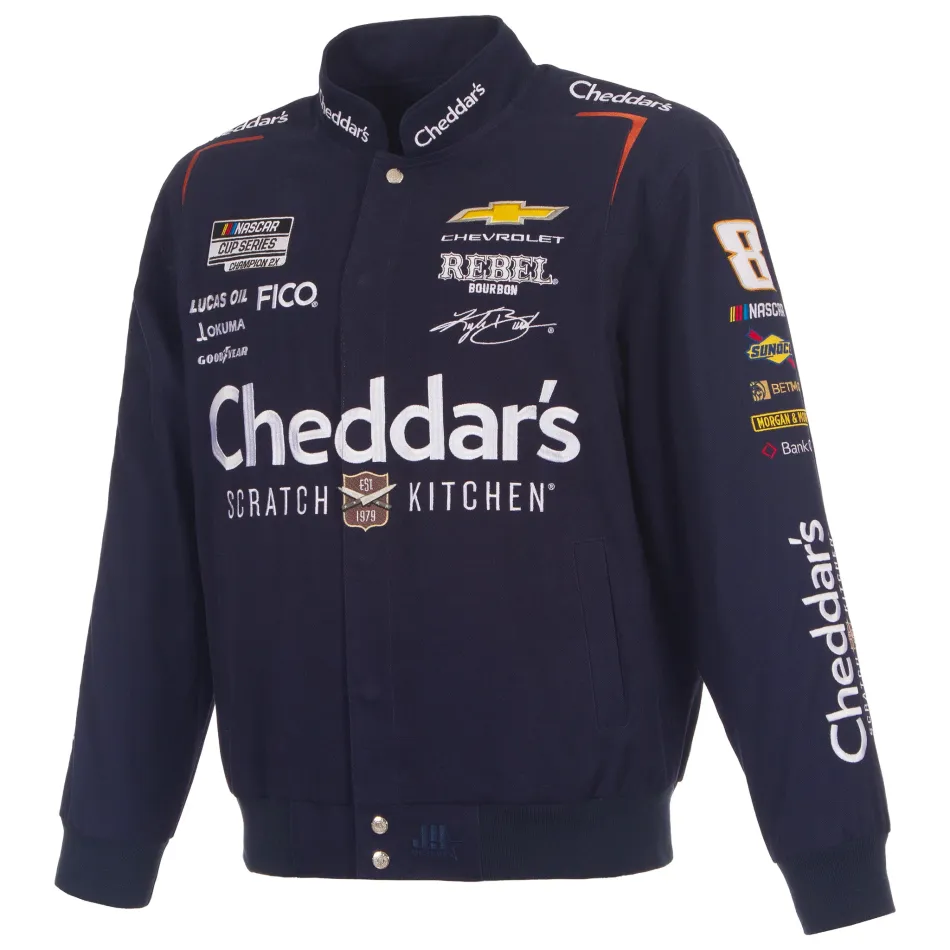 # 8 Kyle Busch - Nascar - Cheddar´s Full-Snap Racing Jacke in schwarz